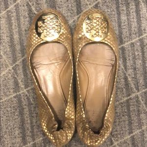 Gold Tory Burch flats